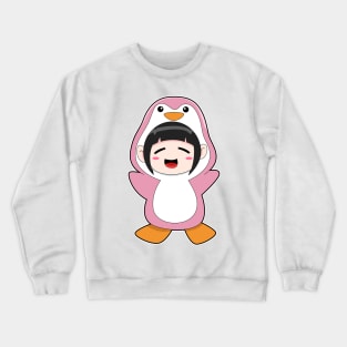 Child with Penguin Costume Crewneck Sweatshirt